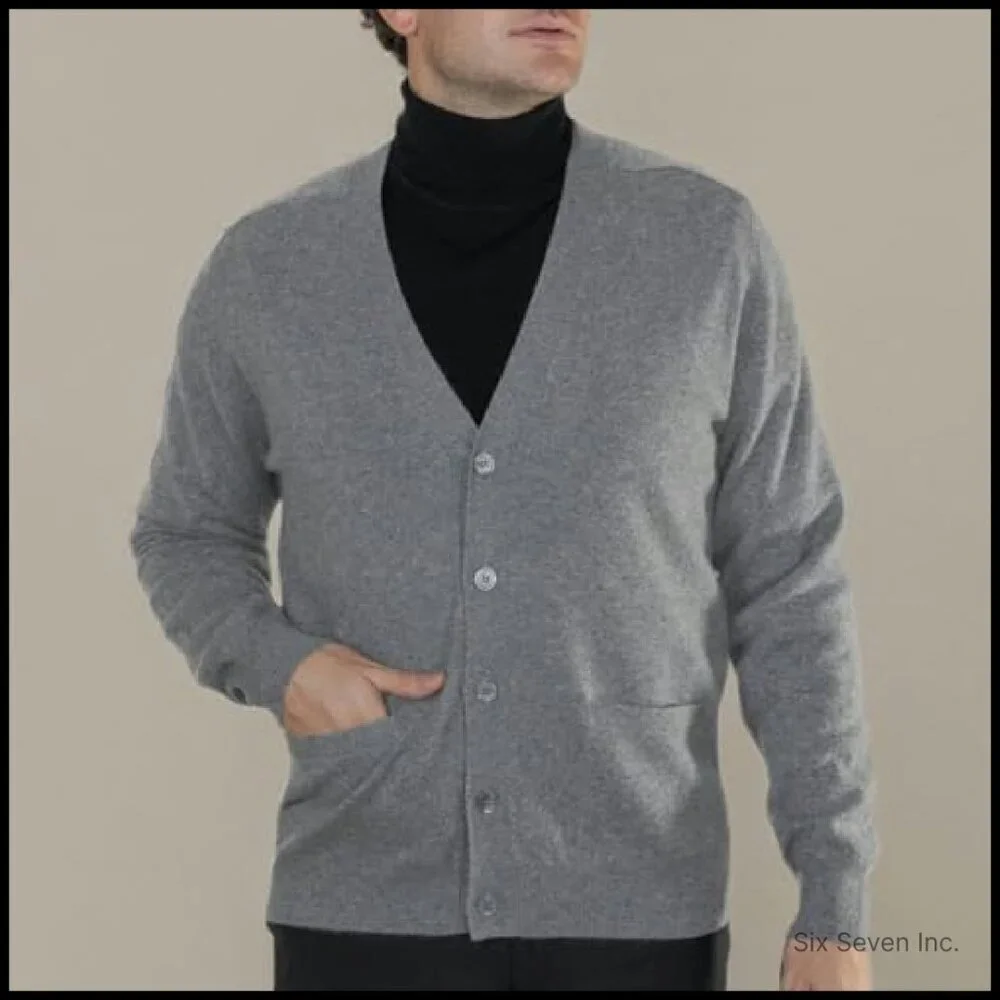 Pure Cashmere Classic Cardigan Elegant Minimal Chic Menswear Luxury